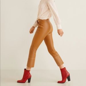 Mango Flared leather pants NWT